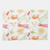Skizziertes Cocktail-Muster Handtuch (Horizontal)