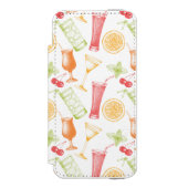 Skizziertes Cocktail-Muster Incipio iPhone Geldbeutel-Hülle (Folio Vorderseite)