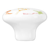 Skizziertes Cocktail-Muster Keramikknauf (Seitenansicht)