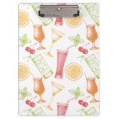 Skizziertes Cocktail-Muster Klemmbrett (Vorderseite)