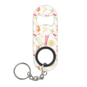 Skizziertes Cocktail-Muster Mini Flaschenöffner (Vorderseite)