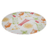 Skizziertes Cocktail-Muster Schneidebrett (Ecke)