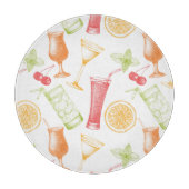 Skizziertes Cocktail-Muster Schneidebrett (Vorderseite)