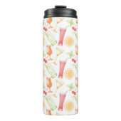 Skizziertes Cocktail-Muster Thermosbecher (Vorderseite)