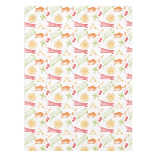 Skizziertes Cocktail-Muster Tischdecke (Vorderseite)