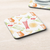 Skizziertes Cocktail-Muster Untersetzer (Linke Seite)