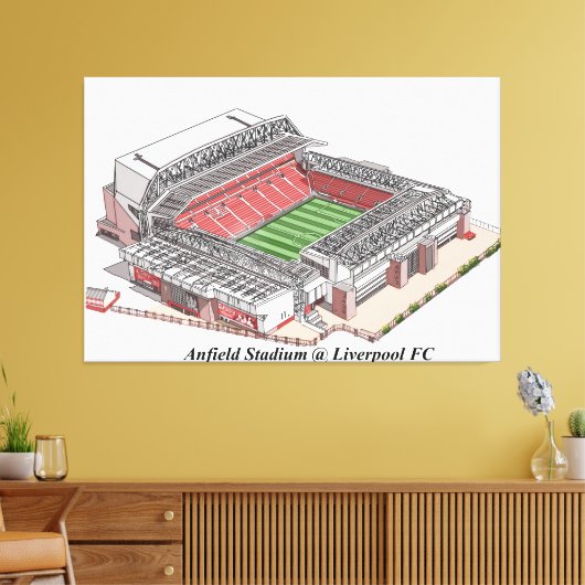 Skizzierung des Anfield Stadium Zuhause des Liverp Leinwanddruck (Insitu (Wohnzimmer))