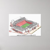 Skizzierung des Anfield Stadium Zuhause des Liverp Leinwanddruck (Vorderseite)