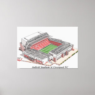 Skizzierung des Anfield Stadium Zuhause des Liverp Leinwanddruck