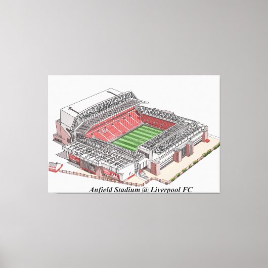 Skizzierung des Anfield Stadium Zuhause des Liverp Leinwanddruck (Vorderseite)