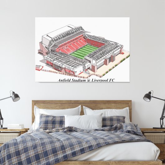 Skizzierung des Anfield Stadium Zuhause des Liverp Leinwanddruck (Insitu (Schlafzimmer))
