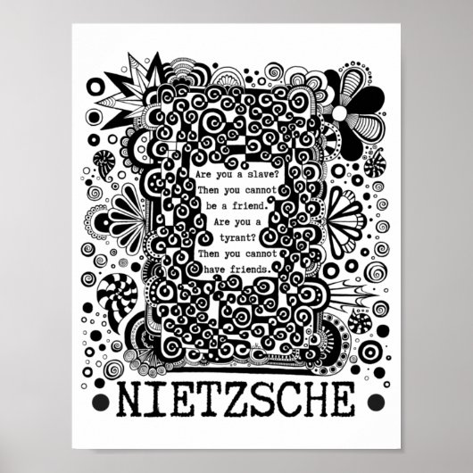 Sklave oder TYRANT Philosophie Zitat von Nietzsche Poster (Vorne)