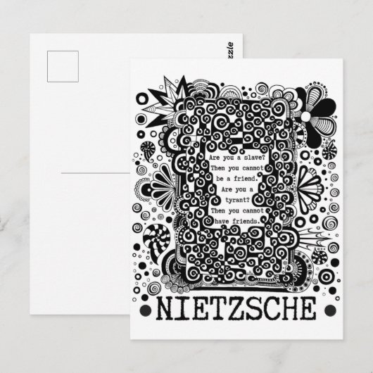 Sklave oder TYRANT Philosophie Zitat von Nietzsche Postkarte (Vorne/Hinten)