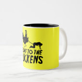 Sklave zu den Hühnern Zweifarbige Tasse (VorderseiteRechts)