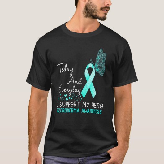 Skleroderma Awareness I support my hero Butterfly T-Shirt (Vorderseite)