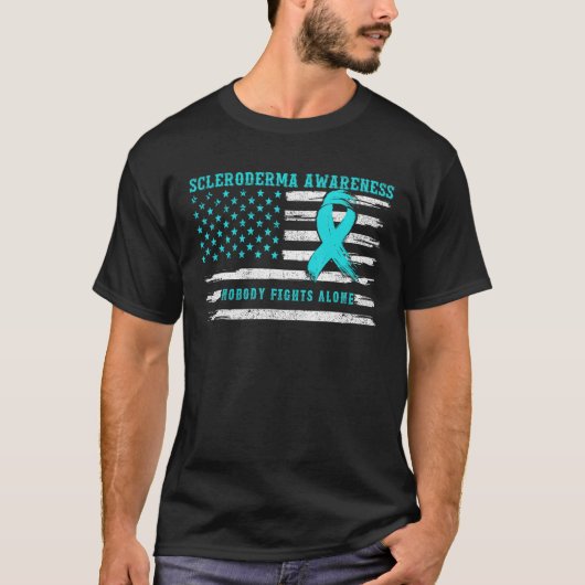 Skleroderma Awareness Niemand kämpft allein Amerik T-Shirt (Vorderseite)