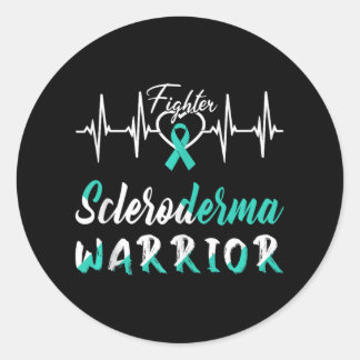 Skleroderma Bewusstseinswartung Krieger Herzschlag Runder Aufkleber