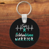 Skleroderma Bewusstseinswartung Krieger Herzschlag Schlüsselanhänger (Vorderseite)