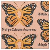 Sklerose-Bewusstseins-Band mit Schmetterling Stoff (Nahaufnahme)
