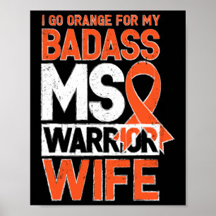 Sklerose Frau Awareness Badass Warrior Ehefrau Poster