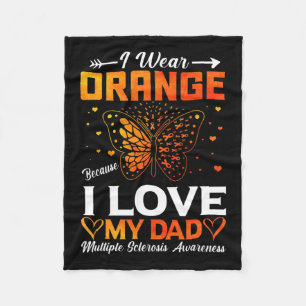 Sklerose Frau Warrior I Tragen Orangen Vater Fleecedecke