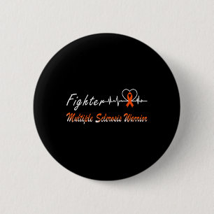 Sklerose Kriegerin kämpfen Heartbeat Orange Button