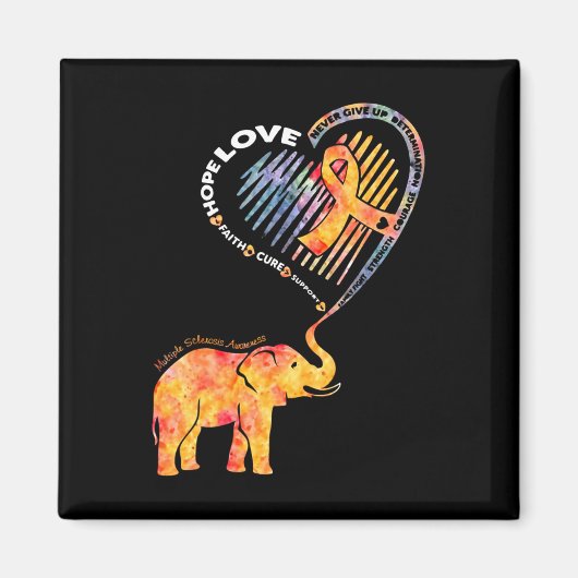 Sklerosis Awareness Faith Hope Liebe Support Magnet (Vorne)