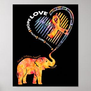 Sklerosis Awareness Faith Hope Liebe Support Poster