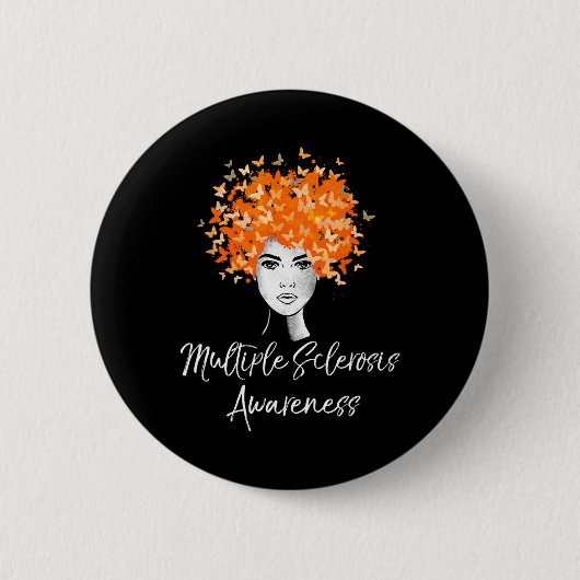 Sklerosis Awareness Frau Butterfly Button (Vorderseite)