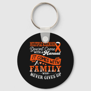 Sklerosis Awareness Frau Family Orange Ribbon Supp Schlüsselanhänger
