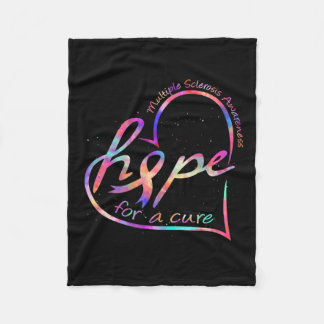 Sklerosis Awareness Hope for a cuure Rainbow Krawa Fleecedecke
