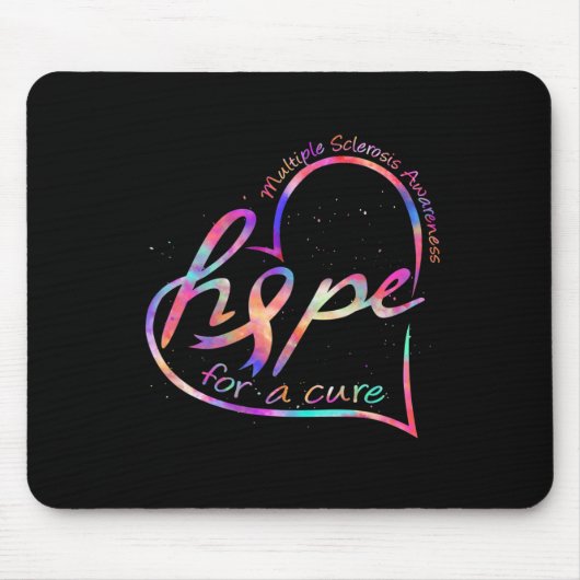 Sklerosis Awareness Hope for a cuure Rainbow Krawa Mousepad (Vorne)