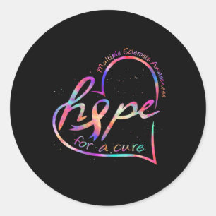 Sklerosis Awareness Hope for a cuure Rainbow Krawa Runder Aufkleber