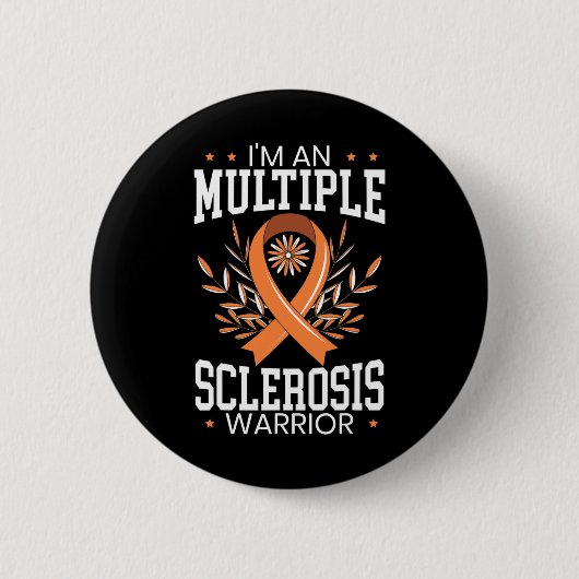 Sklerosis Awareness Orange Ribbon Button (Vorderseite)
