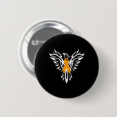 Sklerosis Awareness Orange Ribbon Phoenix Button (Vorne & Hinten)