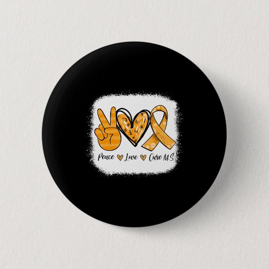 Sklerosis Awareness Peace Liebe Cure Warrior Button (Vorderseite)