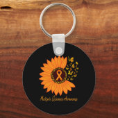 Sklerosis Awareness Ribbon Blume Butterfly Schlüsselanhänger (Vorderseite)