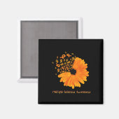 Sklerosis Awareness Ribbon Blume Hope Fighter Magnet (Vorderseite/Rückseite)