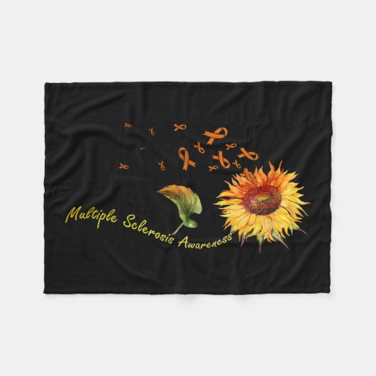 Sklerosis Awareness Sunflower Frau Awareness Fleecedecke (Vorderseite (Horizontal))