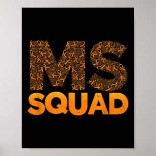 Sklerosis Squad Orange Ribbon Survivor Support Poster
