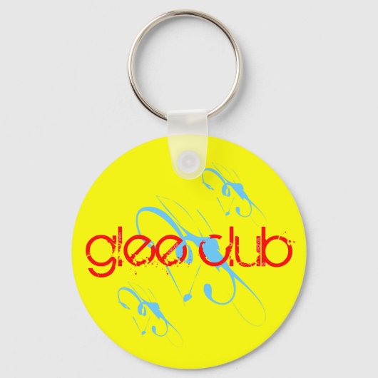 SKO "GLEE CLUB" Gelb / Blau Custom Key Chain Schlüsselanhänger (Vorderseite)