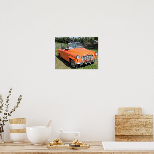 Skoda felicia cabrio orange Poster (Küche)