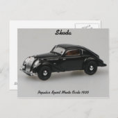 Skoda Popular Sport Monte Carlo 1935 Postkarte (Vorne/Hinten)
