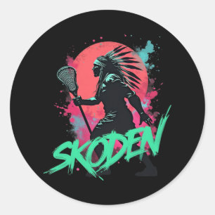 Skoden Native Amerikanische Ureinwohner Slang Lacr Runder Aufkleber