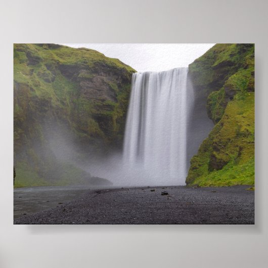 Skofafoss-Wasserfall Poster (Vorne)