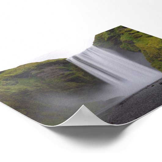 Skofafoss waterfall poster (Ecke)
