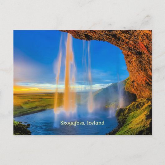 Skogafoss, Island Postkarte (Vorderseite)