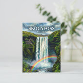 Skógafoss Island Postkarte (Stehend Vorderseite)