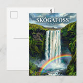 Skógafoss Island Postkarte (Vorne/Hinten)