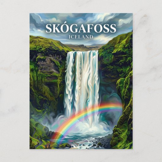 Skógafoss Island Postkarte (Vorderseite)